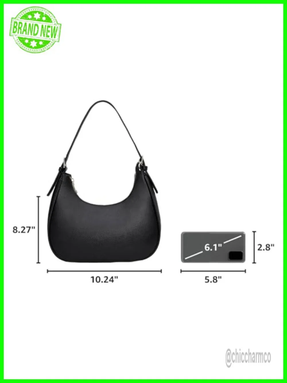 Small Crescent Hobo Shoulder Bag Vegan Leather Crossbody Purse for Women